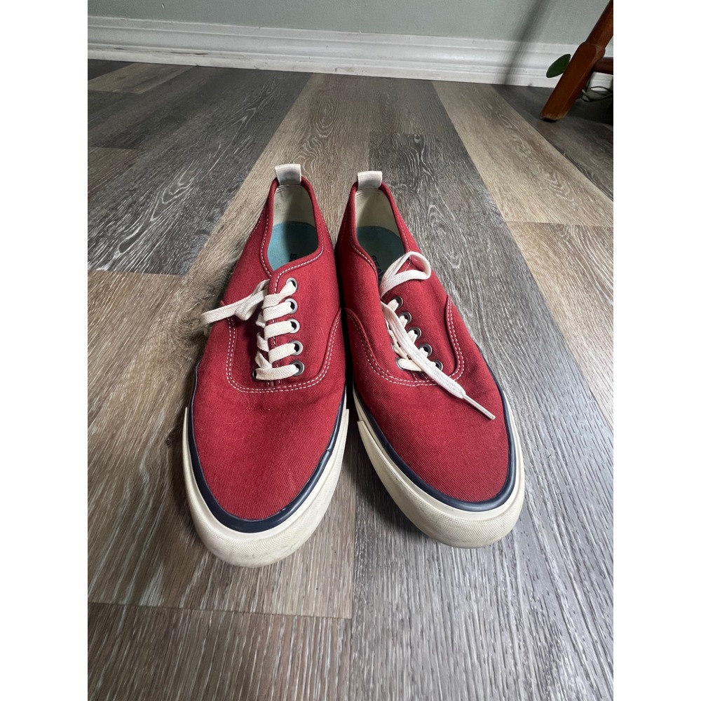 SeaVees Legend Sneaker Regatta Mens Size 7.5 Red Good Canvas Low‎ Top Twill